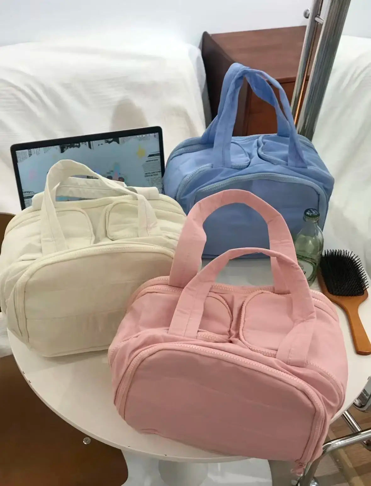 Multi opening makeup bag, suitable for commuting, travel, and home, suitable for makeup and grooming storage