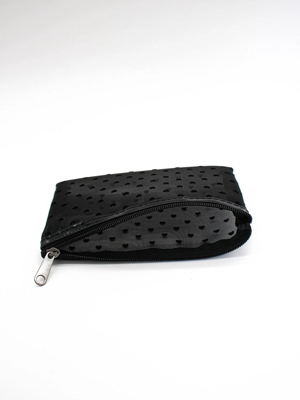 Mesh Cosmetic Bag With Polka Dot Pattern Zipper Closure Makeup Pouch Travel Toiletry Organizer